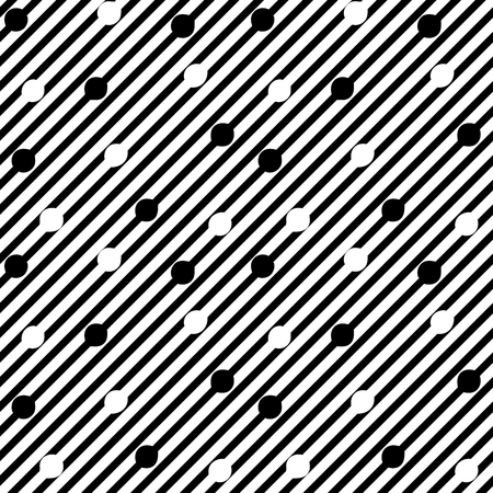 Striped and circle seamless pattern. Fashion graphic background design. Modern stylish abstract texture. Monochrome template for prints, textiles, wrapping, wallpaper, website. Vector illustrationのイラスト素材