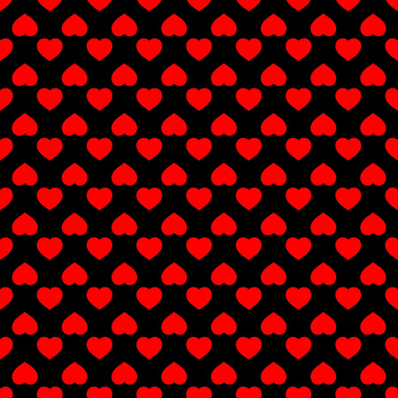 Heart red on black seamless pattern. Fashion graphic background design. Abstract texture. Colorful template for prints, textiles, wrapping, wallpaper, website etc. Vector illustrationのイラスト素材