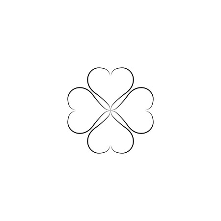 Heart isolated composition. Romantic love isolated icon. Monochrome symbol of valentine day and love. Template for t shirt, apparel, card, poster. Design element of valentine day. Vector illustrationのイラスト素材