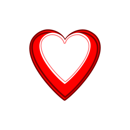 Heart card. Romantic love isolated icon on white background. Colorful symbol of valentine day and love. Template for t shirt, apparel, card, poster. Design element. Vector illustrationのイラスト素材