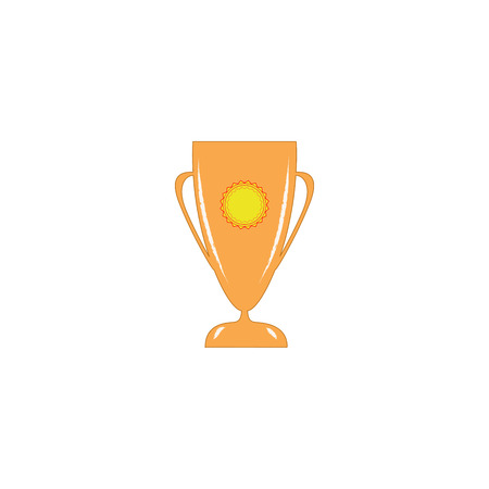 Cup reward isolated. Modern symbol of victory and award achievement sport. Insignia ceremony awarding of winner tournament. Colorful template for badge, tag etc. Design element. Vector illustrationのイラスト素材