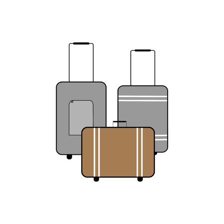 Luggage,suitcase icon on white background. Baggage, bag, briefcase symbol vacation travel and tourism. Template for poster,sign. Flat vector image. Vector illustration.のイラスト素材