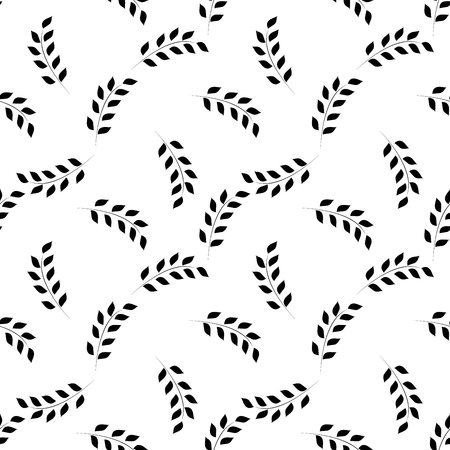 Black twig on white seamless pattern. Fashion graphic background design. Modern stylish abstract texture. Monochrome template for prints, textiles, wrapping, wallpaper, website. Vector illustrationのイラスト素材