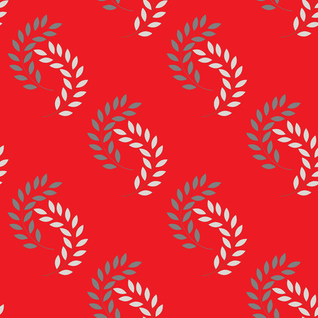 Gray twig on red seamless pattern. Fashion graphic background design. Modern stylish abstract texture. Colorful template for prints, textiles, wrapping, wallpaper, website. Vector illustrationのイラスト素材