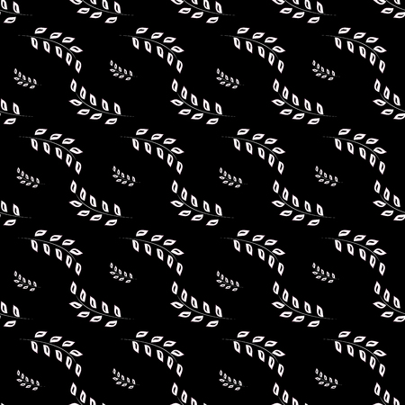 White twig on black seamless pattern.のイラスト素材