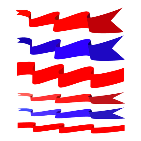 Flat ribbon color set.のイラスト素材