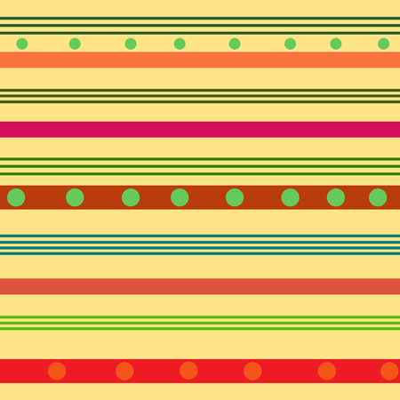 Striped and polka seamless pattern. Fashion graphic background design. Abstract texture. Colorful template for prints, textiles, wrapping, wallpaper, website etc. Vector illustrationのイラスト素材