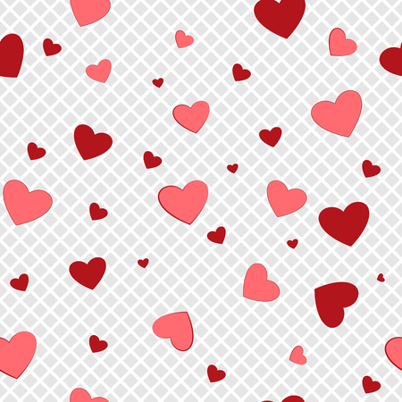 Heart on square seamless pattern. Fashion graphic background design. Modern stylish abstract texture. Colorful template for prints, textiles, wrapping, wallpaper, website etc. Vector illustrationのイラスト素材