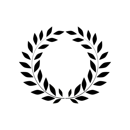 Laurel wreath black sign. Modern symbol of victory and award achievement champion.のイラスト素材