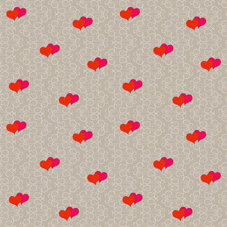 Heart two on rounded twig background. Fashion graphic background design. Modern stylish abstract texture. Colorful template for prints, textiles, wrapping, wallpaper, website. Vector illustrationのイラスト素材