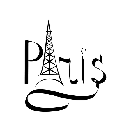 T shirt typography graphic with quote Paris. Fashion print for sports wear. Template for t shirt,...
