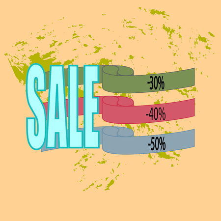 Sale Banner Large Banner For Advertising Set Colorful Ribbon On