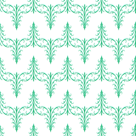 Christmas green tree seamless pattern. Fashion graphic background design. Modern stylish abstract texture. Colorful template for prints, textiles, wrapping, wallpaper, website. Vector illustrationのイラスト素材