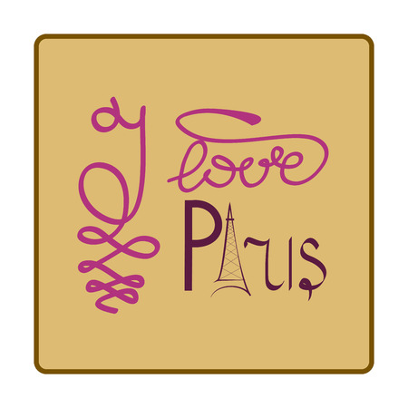 I love Paris card. Fashion graphic background design. Modern stylish flat abstract texture. Colorful template for t shirt, prints, textiles, wrapping, wallpaper. Design element. Vector illustration.のイラスト素材
