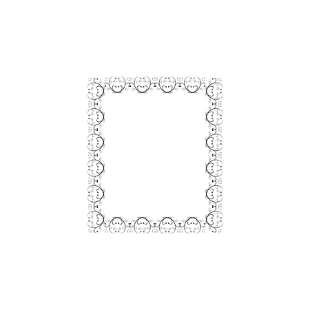 Frame rectangle of twig card. Fashion graphic background design. Modern stylish abstract texture. Monochrome template for prints, textiles, wrapping, wallpaper. Design element. Vector illustrationのイラスト素材