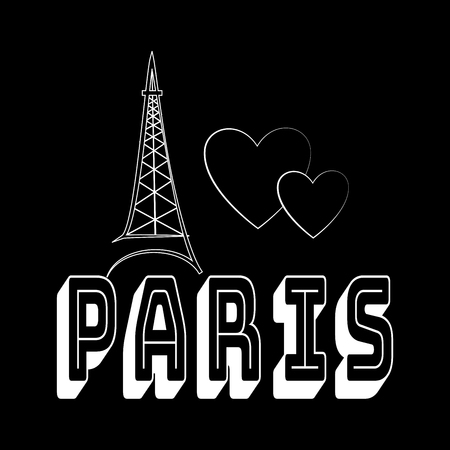 T shirt typography graphic with quote Paris. Fashion print for sports wear. Template for t shirt,...