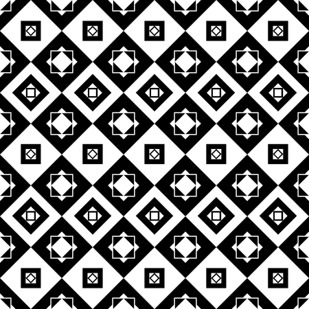 Geometric shapes in seamless black and white pattern.のイラスト素材