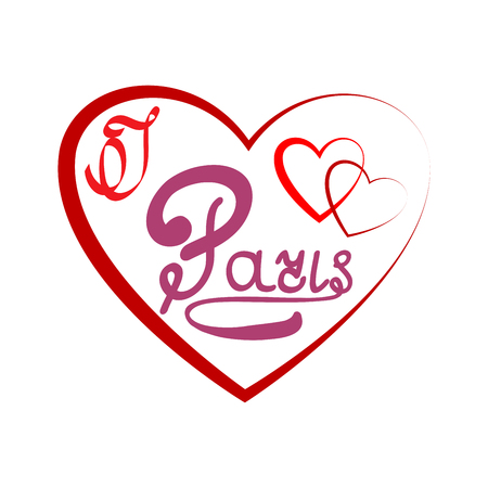 I love Paris card. Fashion graphic background design. Modern stylish flat abstract texture. Colorful template for t-shirt, prints, textiles, wrapping, wallpaper.のイラスト素材