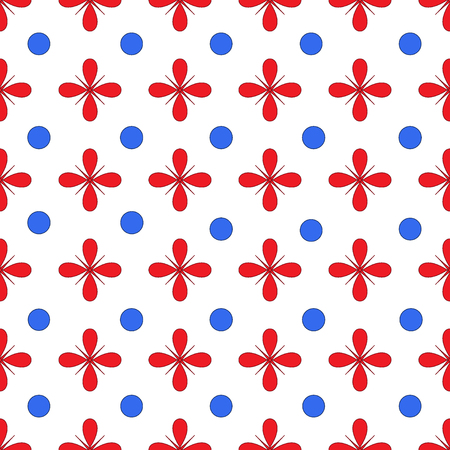 Flower geometric seamless pattern. Fashion graphic background design. Modern stylish abstract texture. Colorful template for prints, textiles, wrapping, wallpaper, website etc. VECTOR illustrationのイラスト素材