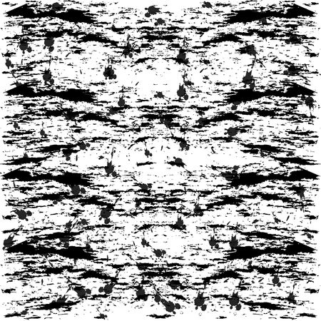 Dark grunge chaotic pattern. Fantasy abstract texture. Chaotic picture rough crack, scratch of surface. Monochrome template for illustration art retro on wallpaper, paper, fabric. Vector illustrationのイラスト素材
