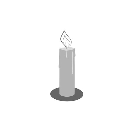 Candle light sign on Fashion romantic graphic design flat element.のイラスト素材