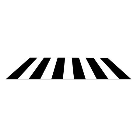Crosswalk sign black on white background. Icon a pedestrian place for child near school. Symbol safety traffic human on road. Label for banner about crossing way. Design element. Vector illustrationのイラスト素材
