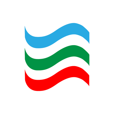 Ribbon set. Emblem modern symbol of award and label. Blank sticker labeling. Elegant form of the logo for sale. Colorful template for badge, tag , wrapping etc. Design element. Vector illustrationのイラスト素材