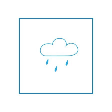Light rain. Weather icon in square. Meteorology symbol minor precipitation. Isolated icon small fallout weather. Sign minor rainy. Template for weather forecast, card, etc. Vector illustrationのイラスト素材