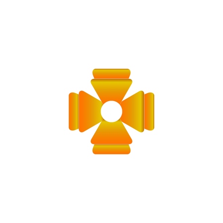 Cross decoration sign. Gold symbol for distinction, medal, decorati, dress. Design element. Vector illustration.のイラスト素材