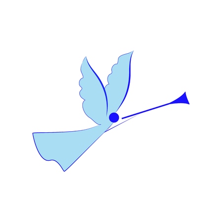 Angel abstract silhouette. Biblical personage. Religion symbol christmas season, holiday easter and love. Colorful template for printed, banner, greeting card. Design element. Vector illustrationのイラスト素材