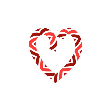 Decoration heart on white background sign. Symbol linked, join, love, passion and wedding. Colorful template for t shirt, apparel, card, poster, valentine day. Design element. Vector illustrationのイラスト素材