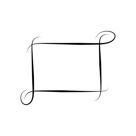 Frame with wavy line. Fashion graphic background. Modern stylish abstract texture. Monochrome template for prints, label, advertise, banner, photo, border, etc. Design element. Vector illustrationのイラスト素材