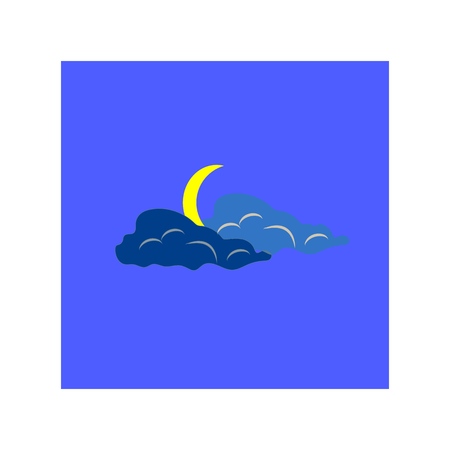 Weather icon. Meteorology symbol thunderstormy. Isolated icon bad weather. Design element. Colorful symbol of gale. Template for weather forecast, card, etc. Vector illustrationのイラスト素材