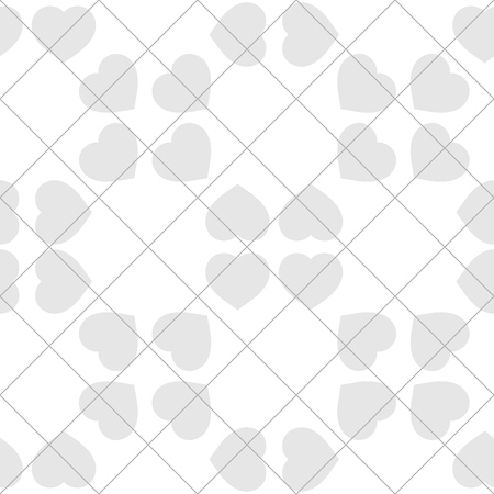 Heart gray seamless pattern. Fashion graphic background design. Abstract texture. Monochrome template for prints, textiles, wrapping, wallpaper, website etc. Vector illustrationのイラスト素材