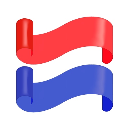 Color banner sign. Wavy emblem modern symbol of reward. Blank sticker labeling.のイラスト素材