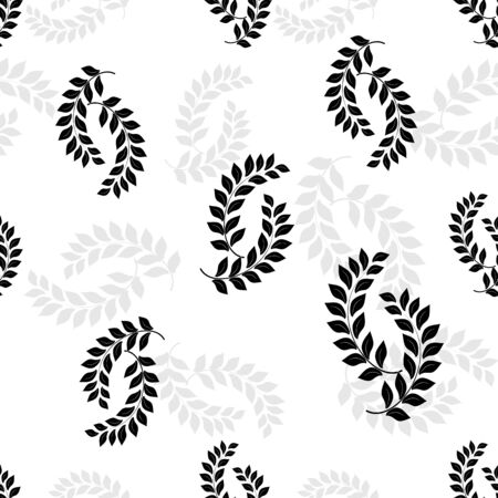 Leaf black seamless pattern. Fashion graphic background design. Modern stylish abstract texture. Design monochrome template for prints, textiles, wrapping, wallpaper, website. Vector illustrationのイラスト素材