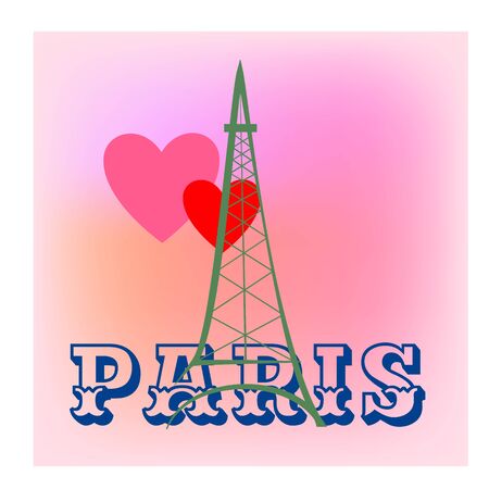 Paris card. Fashion graphic background design. Modern stylish flat abstract texture. Colorful template for t shirt, prints, textiles, wrapping, wallpaper, etc. Design element. Vector illustration.のイラスト素材