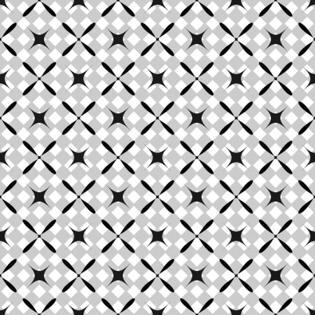 Square ornamental seamless pattern. Abstract geometric background design. Modern stylish abstract texture. Monochrome template for prints, textiles, wrapping, wallpaper, website. Vector illustrationのイラスト素材