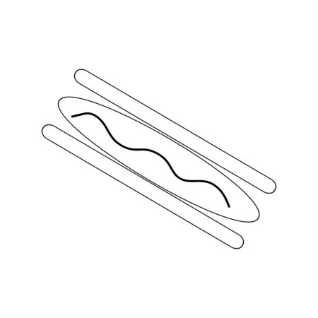 Sign fastfood. Silhouette bun on white background.. Sign meal on white background. Label food. Symbol fast food for poster banner. Vector illustrationのイラスト素材