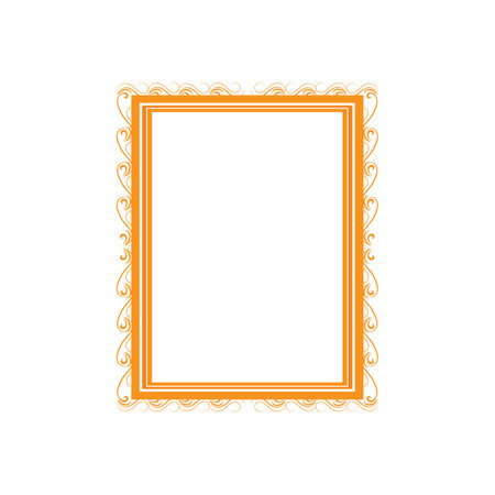 Gold frame with wavy line for photo, blank, printsのイラスト素材