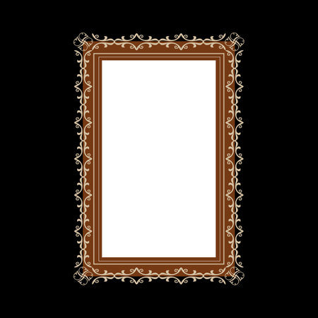 Frame with wavy line for photo. Vector.のイラスト素材