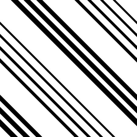 Diagonal black line on white seamless pattern. Fashion graphic background design. Modern stylish abstract texture. Design monochrome template for prints, textiles, wallpaper, . Vector illustrationのイラスト素材