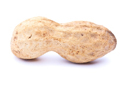 ripe seed peanuts on a white background