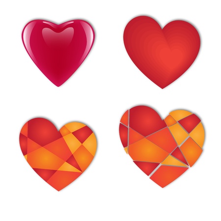 four atrs of designed heartsのイラスト素材