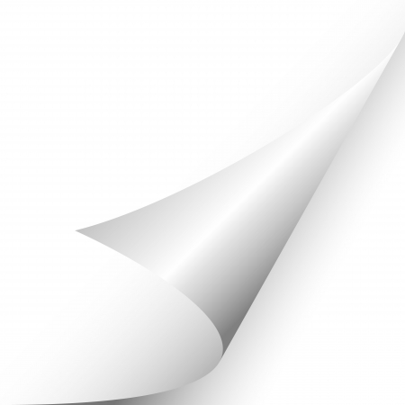 White curled corner shadowed on the white background  Vector illustration のイラスト素材