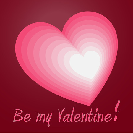 pink valentine heart on the dark background with textのイラスト素材