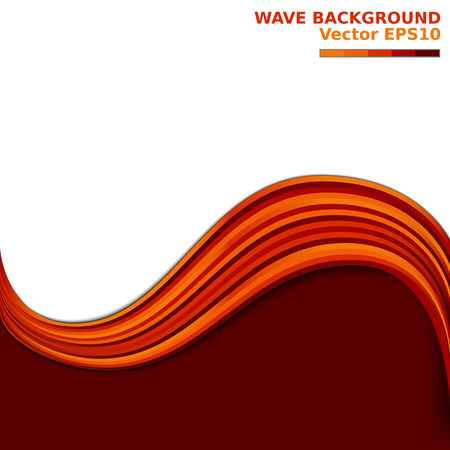 Orange and brown colored stripes wave on the white background. Vector illustration.のイラスト素材