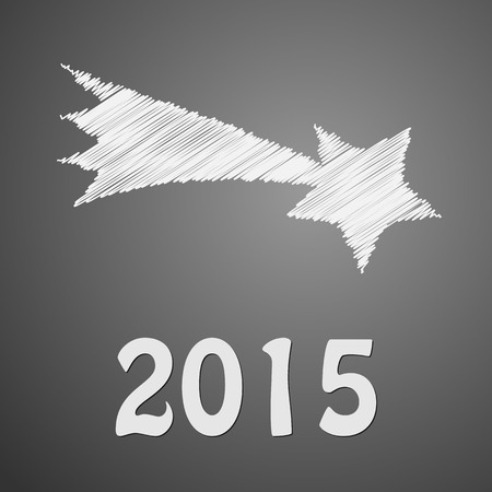 Scribbled christmas falling star card on the background for the christmas and happy new year 2015. Vector illustration.のイラスト素材