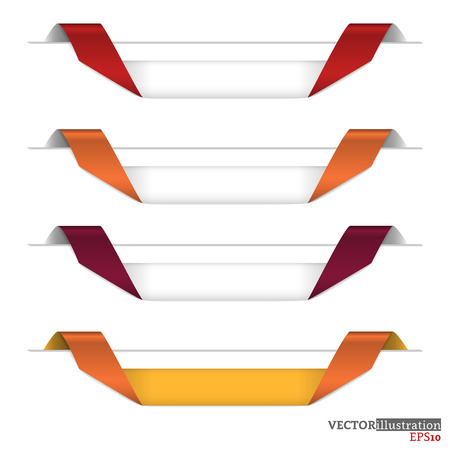 Different colored curled strips with place for text. Vector illustration.のイラスト素材