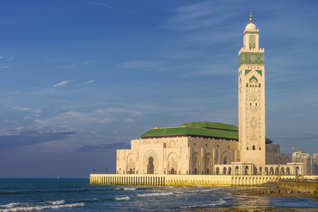 Hassan II Mosque in Casablanca, Moroccoの写真素材